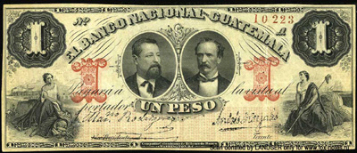 Banco Nacional de Guatemala 1 Peso 1874
