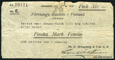 . Foreningsbanken i Finland Ph. U. Strenberg & C:os A.B.  50   1918.