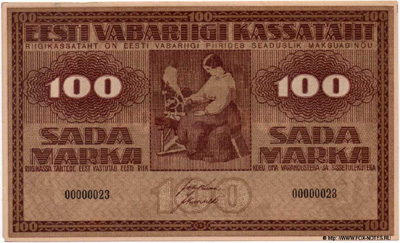     100  1919 (Eesti Vabariigi kassatäht 100 marka 1919)