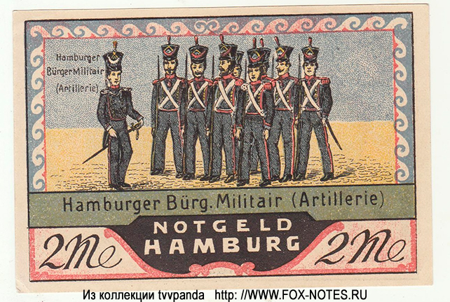 Hamburg  2 Mark 1921 Notgeld