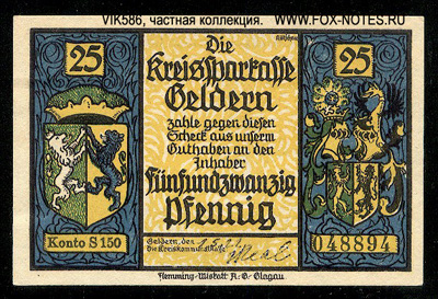 Kreissparkasse Geldern 50  1921