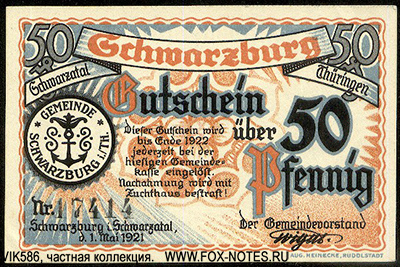 Stadt Schwarzburg 50 Pfennig 1921