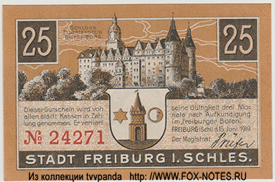 Stadt Freiburg in Schlesien 25 Pfennig 1919