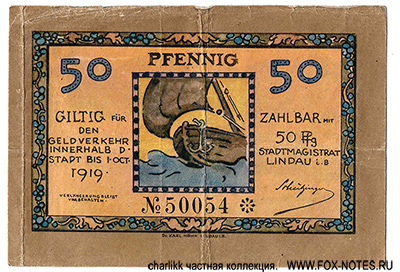 Stadt Lindau 50 Pfennig 1919