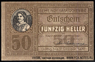 Gemeinde Laakirchen 50 Heller 1920