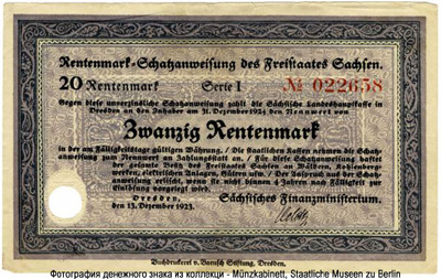 Sächsisches Finanzministerium. Freistaat Sachsen (  ).  1923 .