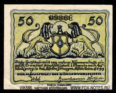Stadt Alfeld (Leine) 50 Pfennig 1919