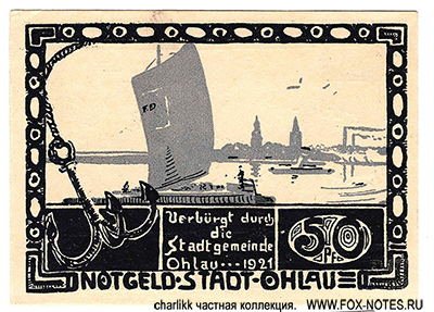Notgeld der Stadt Ohlau. 50 Pfennig 1921.