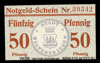 Stadt Weida 50 Pfennig 1917