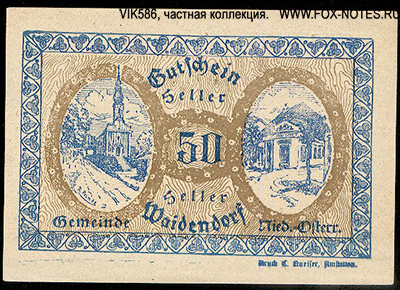 Gemeinde Waidendorf 50 Heller