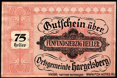 Gutschein der Ortsgemeinde Hargelsberg. N.D. - 31.12.1920  