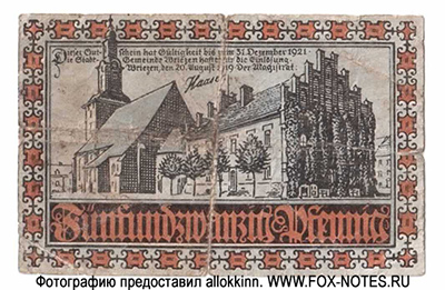 Stadtgemeinde Wriezen 25 Pfennig 1919