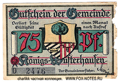 Gemeinde Königs Wusterhausen 75 Pfennig 1921