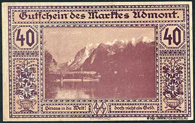 Gutschein des Marktes Admont. November 1920