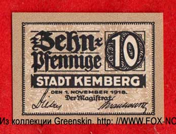 Stadt Kemberg 10 pfennig 1918