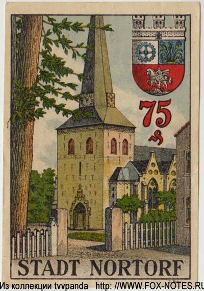 Stadt Nortorf 75 Pfennig 1920 / NOTGELd