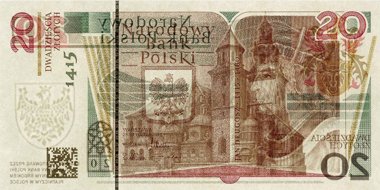 ВОДЯНЫЕ ЗНАКИ 20 злотых