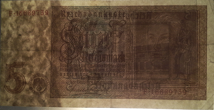 Wasserzeichen 5 Reichsmark 1942