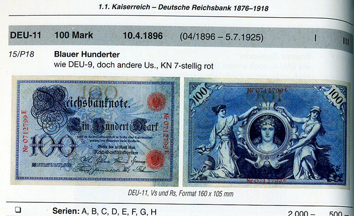 Reichsbank. Код раздела DEU.