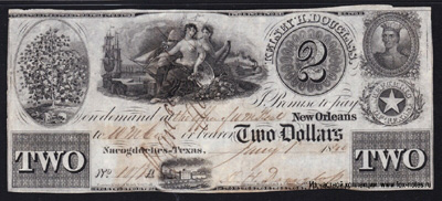 Kelsey H. Douglass, Nacogdoches 2 Dollars 1840