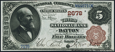  Third National Bank of Dayton (Ch. #2678). National Bank Notes.